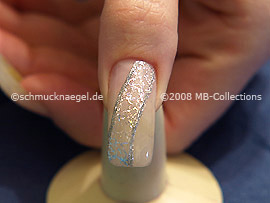 Nail art liner de color plata-Glitter