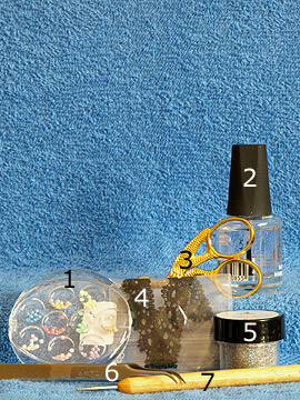 Productos para diseño con perlas y encaje para uñas - Media perlas, Encaje para uñas, Polvo, Spot-Swirl, Esmalte transparente