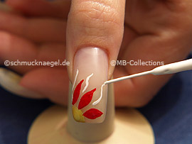 Nail art liner de color blanco