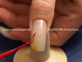 Nail art liner de color rojo