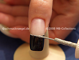 Nail art liner de color plata-Glitter