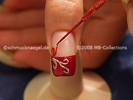 Nail art liner de color rojo-Glitter