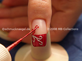 Nail art liner de color rojo-Glitter