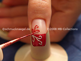 Nail art liner de color rojo-Glitter