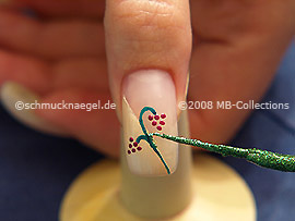 Nail art liner de color verde-Glitter