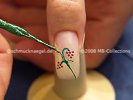 Nail art liner de color verde-Glitter