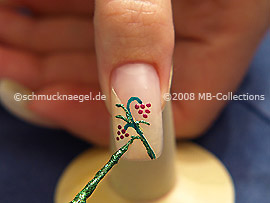 Nail art liner de color verde-Glitter