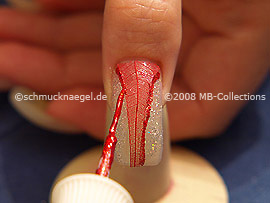 Nail art liner de color rojo-Glitter