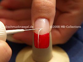 Nail art liner de color blanco