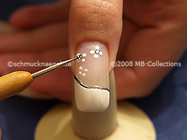 Spot-swirl y piedra strass en azul claro