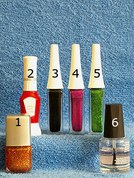 Productos para diseño con cometa en uñas artificiales - Esmalte, Nail art pen, Nail art liner, Esmalte transparente