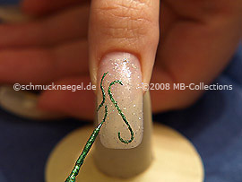 Nail art liner de color verde-Glitter