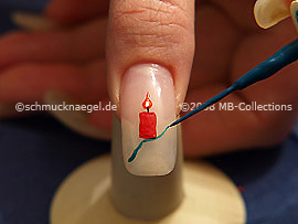 Nail art liner de color verde oscuro