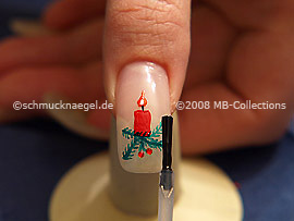 Al fin utilice el esmalte transparente