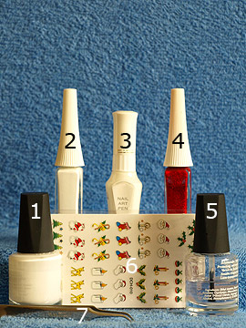 Productos para motivo de uñas con rama de muérdago - Esmalte, Nail art liner, Nail art pen, Nail sticker navidad, Esmalte transparente