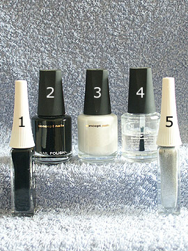 Productos para motivo ajedrez - Esmalte, Nail art liner, Esmalte transparente