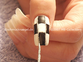 Nail art liner de color plata-glitter