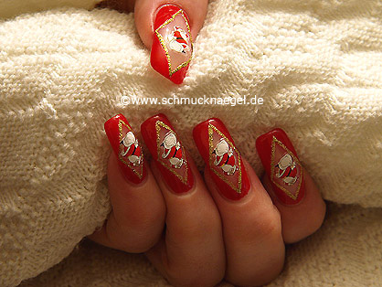 Papá Noel en uñas decoradas
