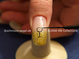 Nail art liner de color negro