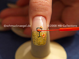 Nail art pen de color naranja
