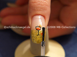 Al fin utilice el esmalte transparente