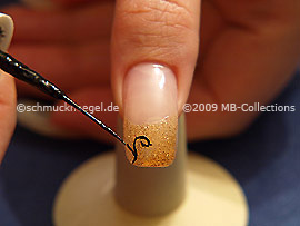 Nail art liner de color negro