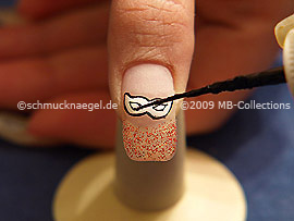 Nail art liner de color negro