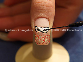 Nail art liner de color negro