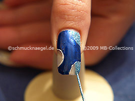 Nail art liner de color turquesa