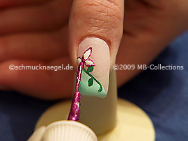 Nail art liner de color fucsia-Glitter