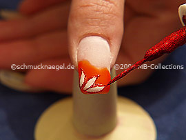Nail art liner de color rojo-Glitter