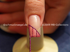 Nail art liner de color fucsia-Glitter