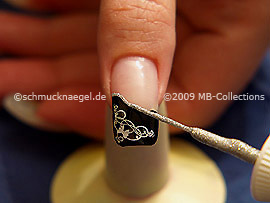 Nail art liner de color plata-Glitter