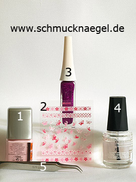 Productos para diseños de uñas con mariposa tridimensional - Esmalte, Autoadhesiva tridimensional, Nail art liner