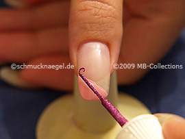Nail art liner en fucsia-Glitter