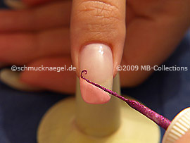 Nail art liner en fucsia-Glitter
