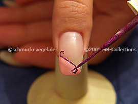 Nail art liner en fucsia-Glitter