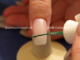 Nail art liner en verde-Glitter