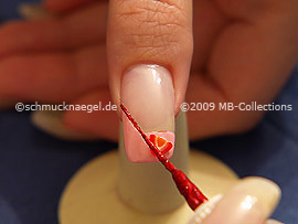 Nail art liner de color rojo-Glitter