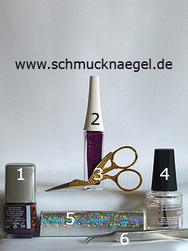 Productos para motivo con holograma y nail art liner en fucsia-glitter - Esmalte, Nail art liner, Holograma