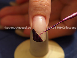 Nail art liner de color fucsia-Glitter