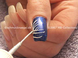 Nail art liner de color plata-glitter