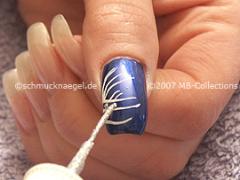 Nail art liner de color plata-glitter