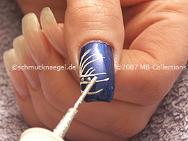 Nail art liner de color plata-glitter