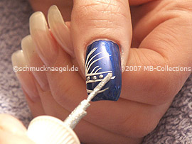 Nail art liner de color plata-glitter