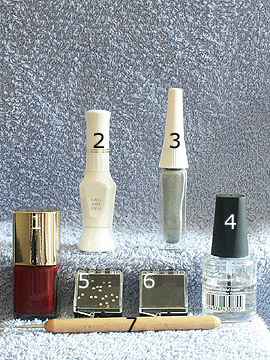 Productos para uñas francesas para fiesta - Esmalte, Piedras strass, Nail art liner, Nail art pen, Spot-Swirl, Esmalte transparente