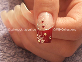 esmalte transparente el spot-swirl y piedras strass en rojo