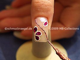 Nail art liner de color rosa antigua-Glitter