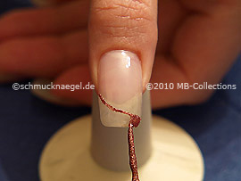 Nail art liner de color rosa antigua glitter