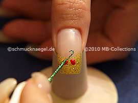 Nail art liner de color verde-Glitter